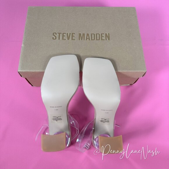 Steve Madden Camille Likewise Clear Heel Sandal Size 7.5M New - Picture 11 of 15